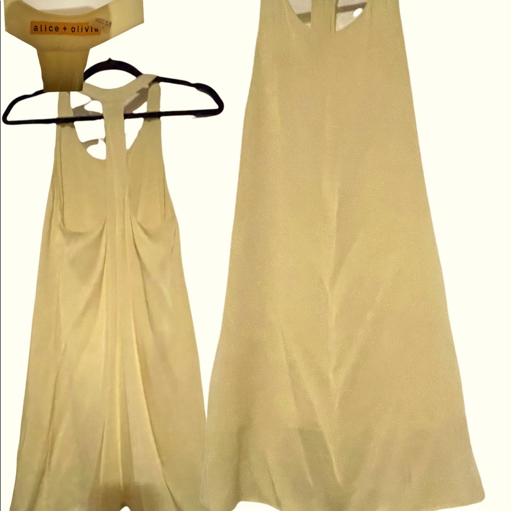 Alice and Olivia yellow T-back dress